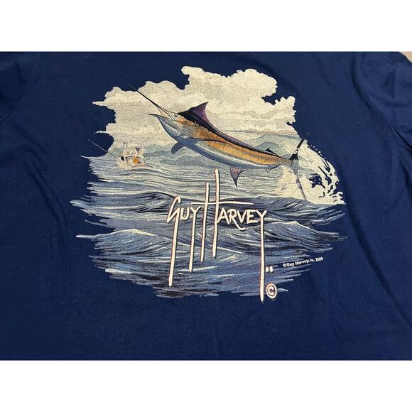 Men's Guy Harvey Bill Fish Collection Blue Graphic Short Sleeve Fishing Size M - Picture 5 of 7